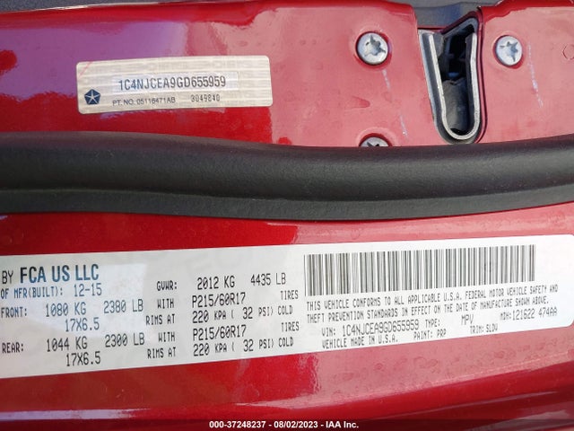 1C4NJCEA9GD655959 Jeep Compass High Altitude Edition