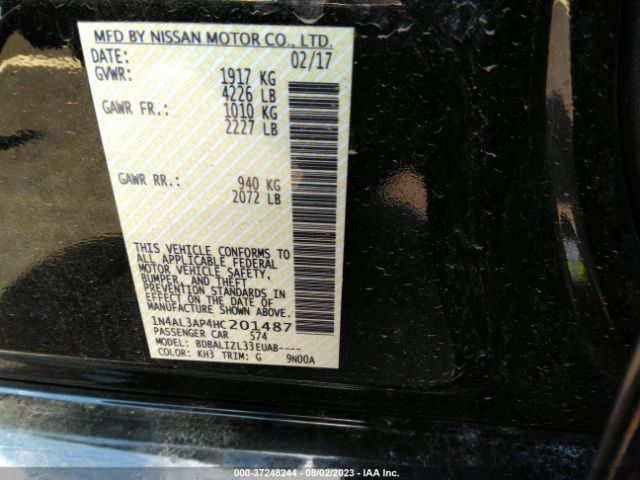 1N4AL3AP4HC201487 Nissan Altima 2.5 Sv