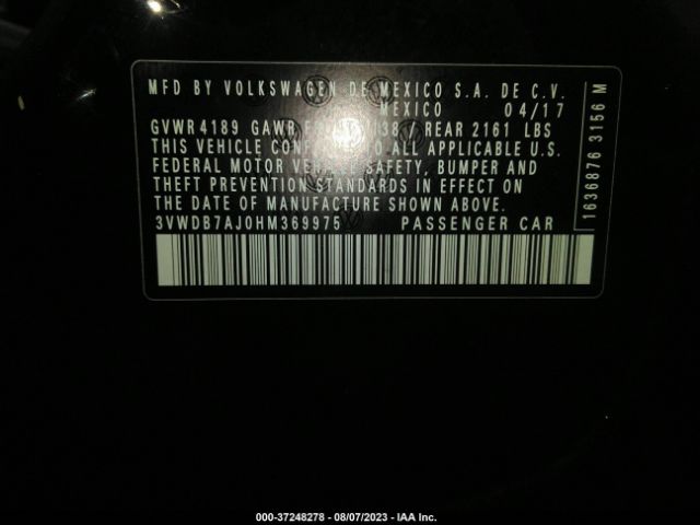 3VWDB7AJ0HM369975 Volkswagen Jetta 1.4t Se