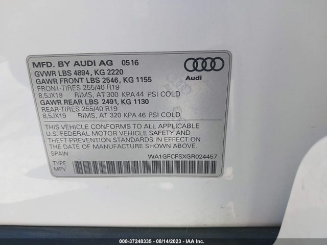 WA1GFCFSXGR024457 Audi Q3 Prestige