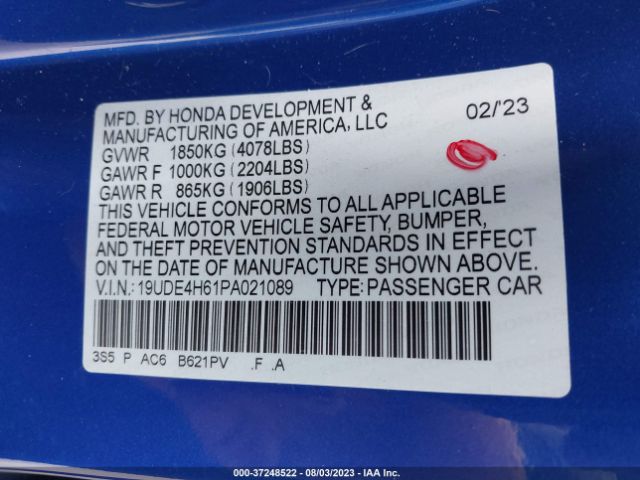 19UDE4H61PA021089 Acura Integra W/a-spec Tech Package