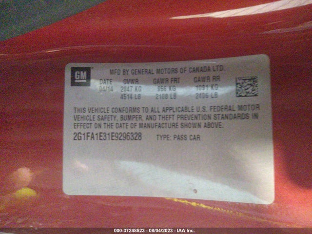Chevrolet CAMARO LS 2014 2G1FA1E31E9296328 Image 9