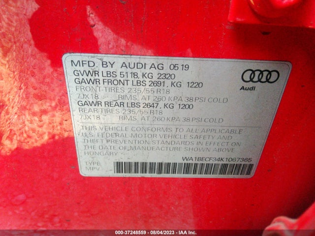 WA1BECF34K1067365 Audi Q3 Premium Plus