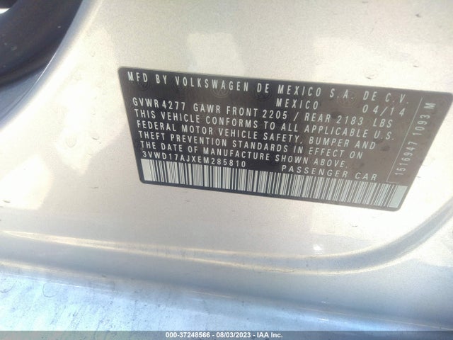 3VWD17AJXEM285810 Volkswagen Jetta Sedan Se W/connectivity