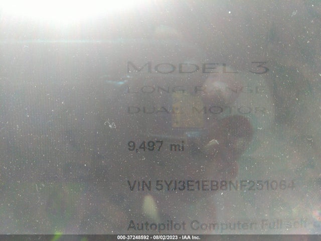 Tesla Model 3 Long Range 2022 5YJ3E1EB8NF251064 Image 12