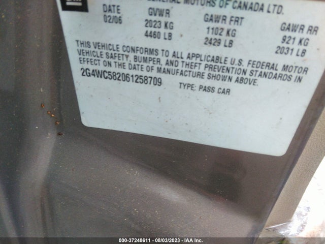 2006 BUICK LACROSSE CX VIN: 2G4WC582061258709