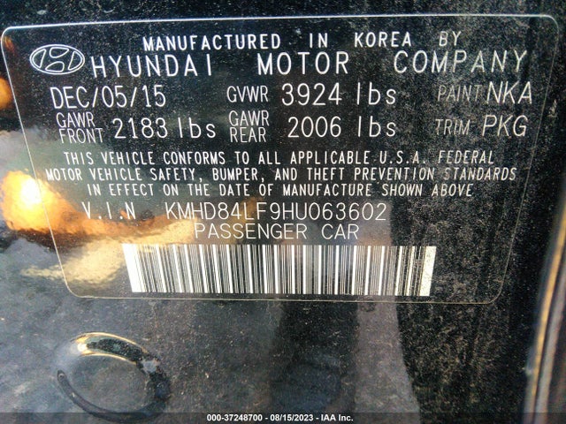 Hyundai ELANTRA SE 2017 KMHD84LF9HU063602 Image 9