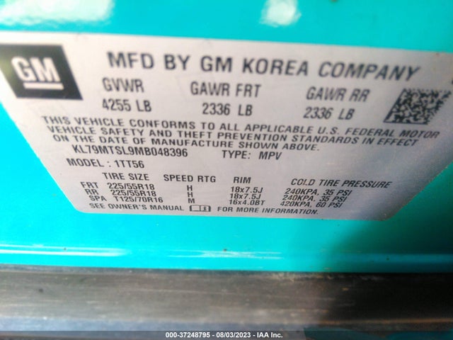 Chevrolet Trailblazer Rs 2021 KL79MTSL9MB048396 Image 9