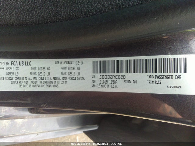 Chrysler 200 S 2015 1C3CCCDG6FN636399 Image 9