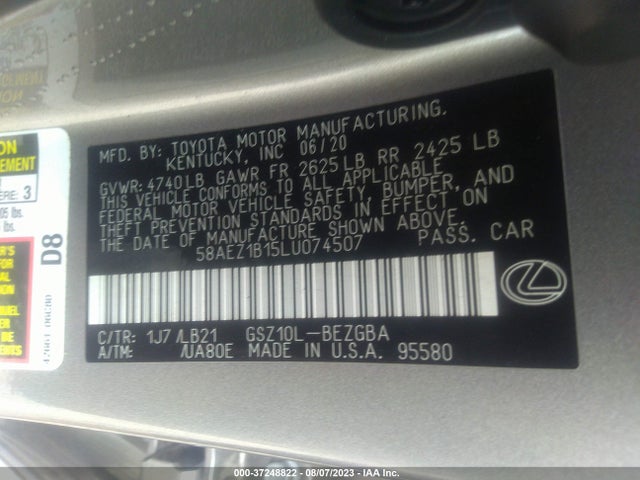 58AEZ1B15LU074507 Lexus Es Es 350 Luxury