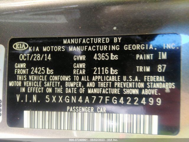 5XXGN4A77FG422499 KIA OPTIMA EX