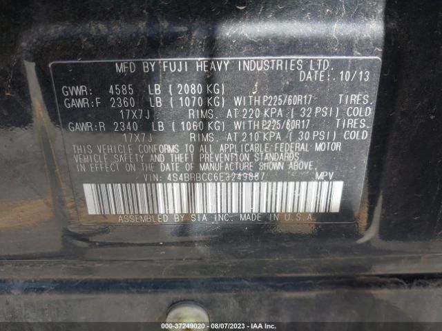 4S4BRBCC6E3249887 Subaru Outback 2.5i Premium