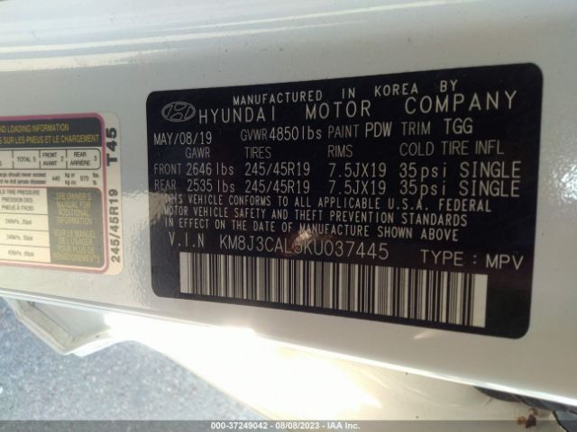 KM8J3CAL5KU037445 Hyundai Tucson Sport