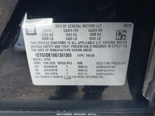 1GTG5DE16G1361360 GMC Canyon 2wd Slt