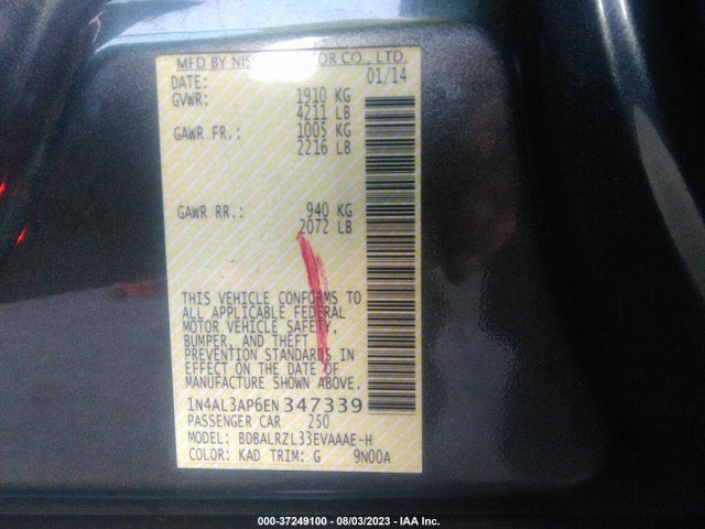 Nissan Altima 2.5 S 2014 1N4AL3AP6EN347339 Image 9