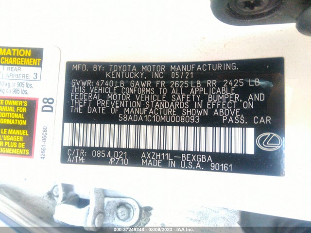 58ADA1C10MU008093 Lexus Es Es 300h