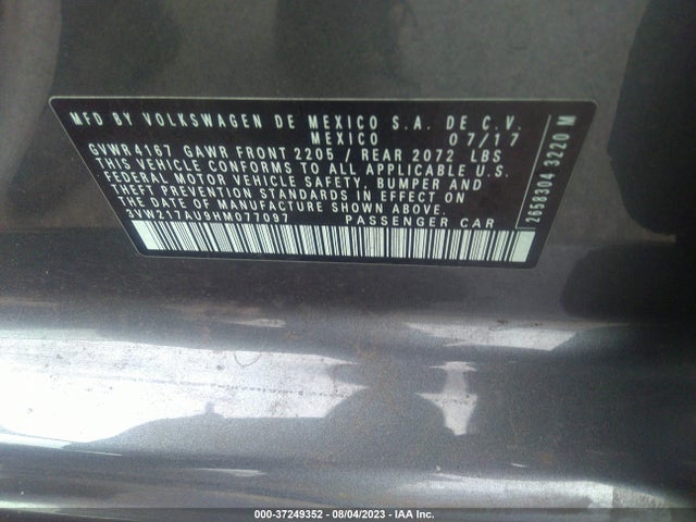 3VW217AU9HM077097 Volkswagen GOLF S