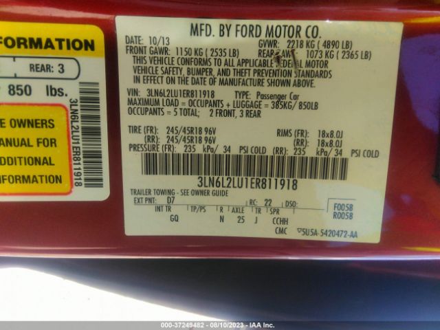 3LN6L2LU1ER811918 Lincoln MKZ HYBRID