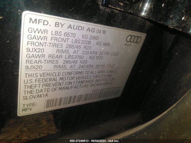 Audi Q7 Premium Plus 2017 WA1LAAF75HD015564 Image 9