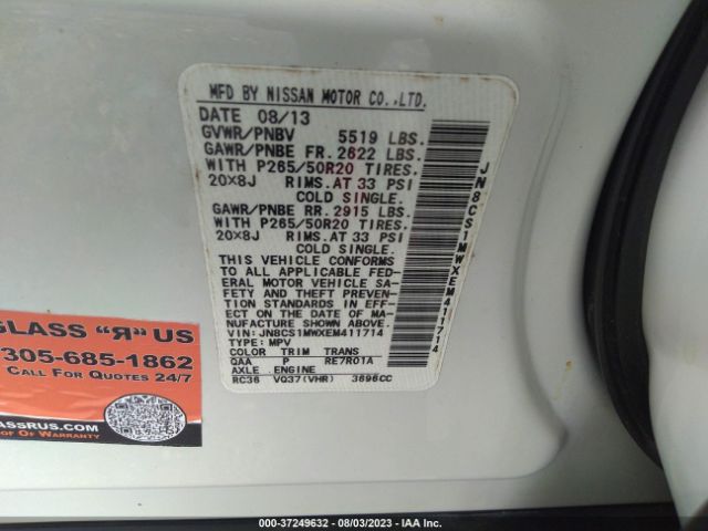 JN8CS1MWXEM411714 Infiniti QX70