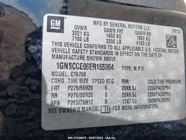 Chevrolet Tahoe Ltz 2014 1GNSCCE06ER155964 Image 9