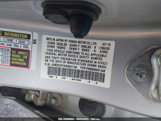 2010 HONDA INSIGHT EX VIN: JHMZE2H7XAS041164