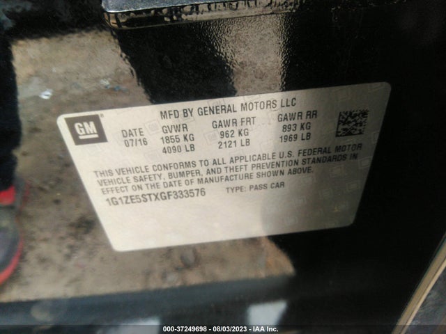 Chevrolet MALIBU LT 2016 1G1ZE5STXGF333576 Image 9