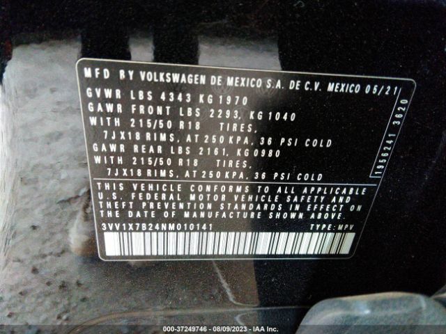 2022 VOLKSWAGEN TAOS 3VV1X7B24NM010141 Photo 8