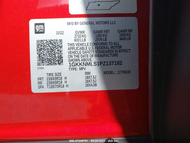 GMC ACADIA SLT 2023 1GKKNMLS1PZ137182 Image 9