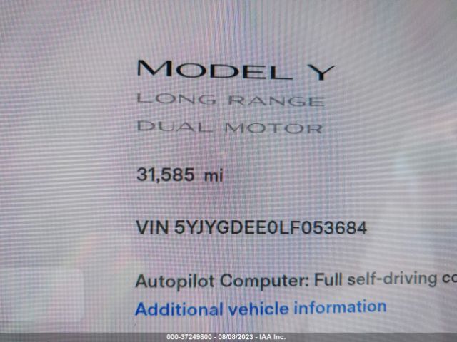5YJYGDEE0LF053684 Tesla Model Y Long Range