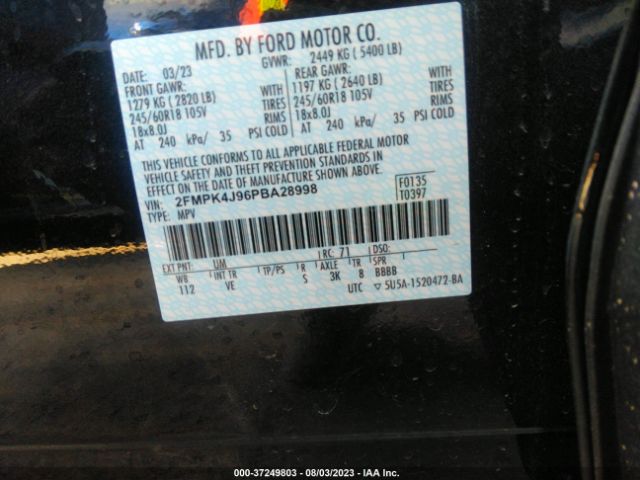 2FMPK4J96PBA28998 Ford Edge Sel/st-line