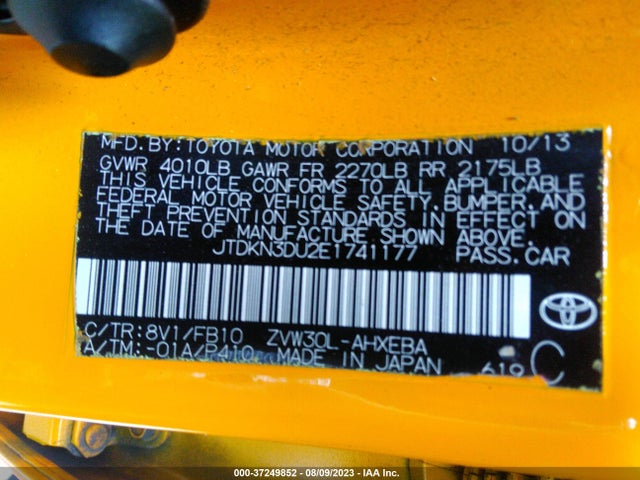 Toyota Prius Four/five/three/one/two 2014 JTDKN3DU2E1741177 Image 9