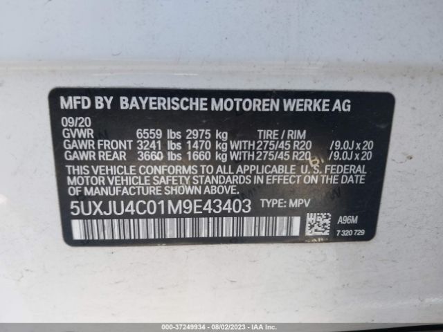 5UXJU4C01M9E43403 BMW X5 M50i