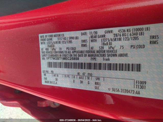 1FT7W2BT1MEC25858 Ford Super Duty F-250 Srw Xl/xlt/lariat