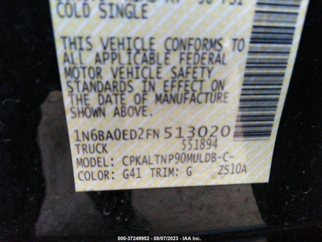 Nissan TITAN SV 2015 1N6BA0ED2FN513020 Image 9