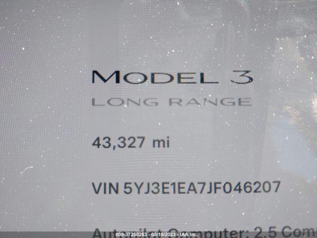 5YJ3E1EA7JF046207 Tesla Model 3 Range Battery