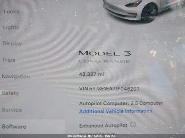 5YJ3E1EA7JF046207 Tesla Model 3 Range Battery