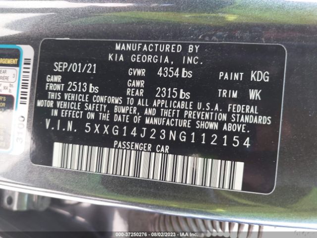 5XXG14J23NG112154 KIA K5 LXS