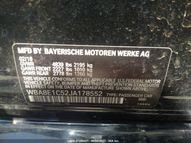 WBA8E1C52JA178552 BMW 3 Series 330e Iperformance