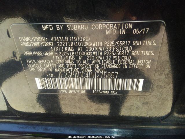JF2GPADC4HH275857 Subaru Crosstrek Premium