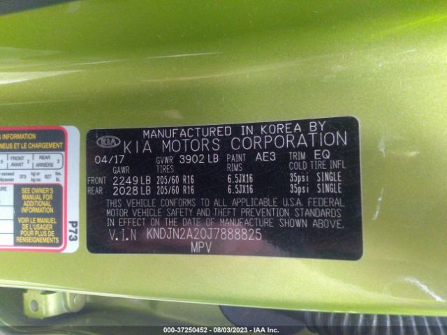 KNDJN2A20J7888825 KIA Soul Base