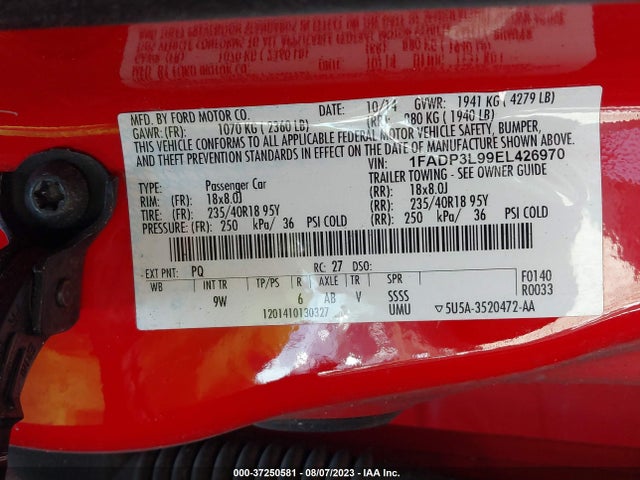 2014 FORD FOCUS ST VIN: 1FADP3L99EL426970