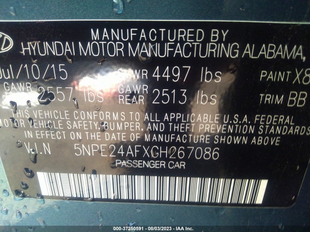 Hyundai Sonata 2.4l Se 2016 5NPE24AFXGH267086 Image 15