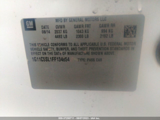 Chevrolet MALIBU LT 2015 1G11C5SL1FF134854 Image 9