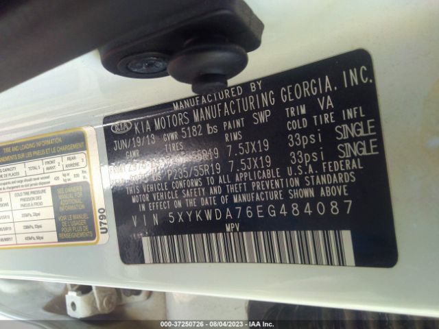 5XYKWDA76EG484087 KIA Sorento Sx Limited