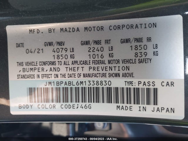 Mazda Mazda3 Sedan Select 2021 JM1BPABL6M1338830 Image 15