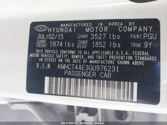 Hyundai ACCENT SE 2016 KMHCT4AE3GU976231 Image 9