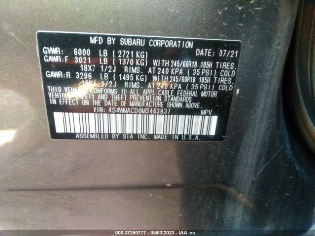 4S4WMACD0M3463937 Subaru Ascent Premium