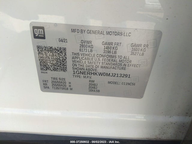 Chevrolet Traverse Lt Leather 2021 1GNERHKW0MJ213291 Image 15