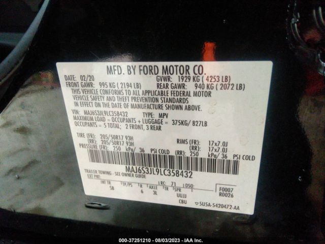 MAJ6S3JL9LC358432 Ford Ecosport Ses
